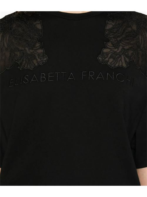 T-SHIRT WITH EMBROIDERY ELISABETTA FRANCHI | MA01851E2110 nero